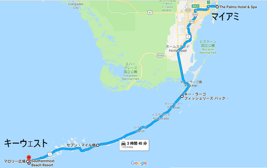 マイアミ旅行地図